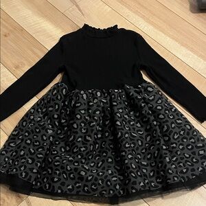 Old Navy Black Leopard Print Tulle Dress